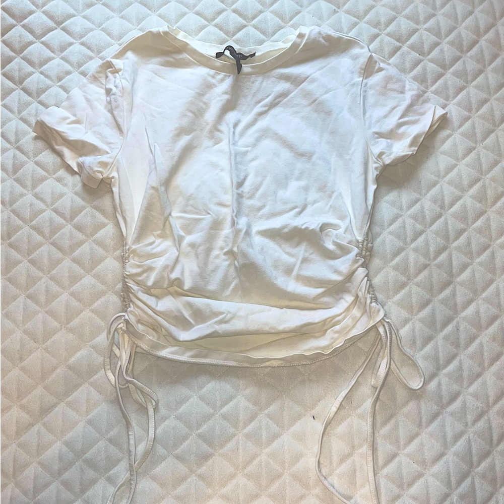 Ruched White Top